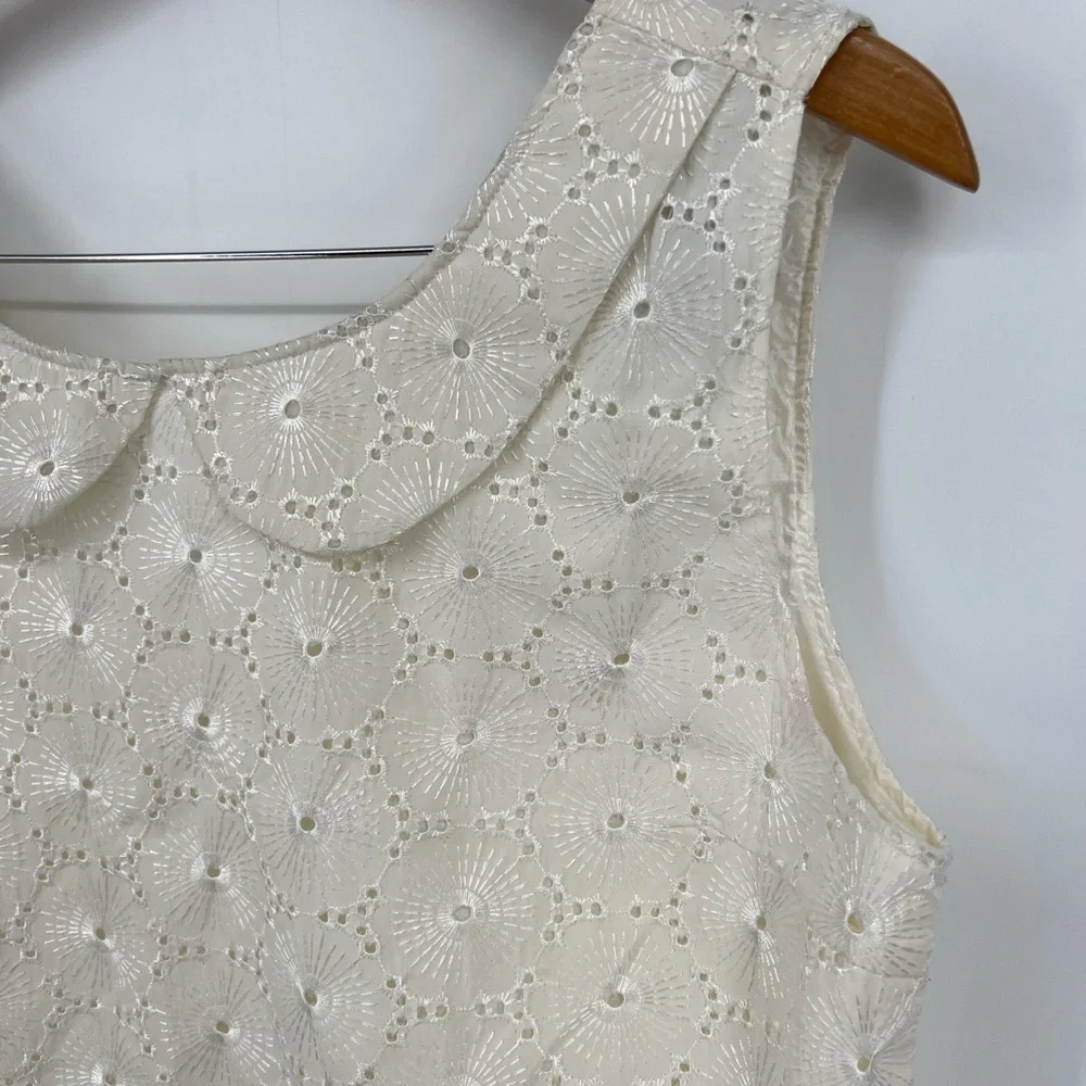 Tulle | Anthropologie | XL Ivory Eyelet Top | Peter Pan Collar | Vintage Look - Picture 6 of 12